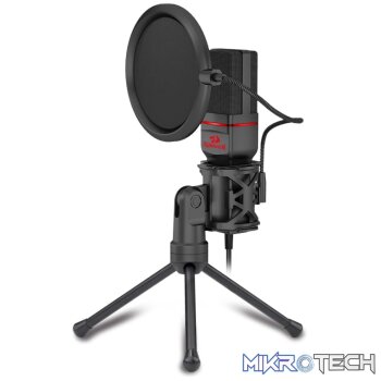 REDRAGON SEYFERT 3.5mm Aux Gaming Mic and Tripod - Black
