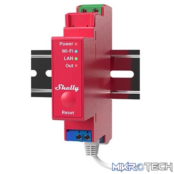 Shelly-Pro-1PM-1 Shelly Smart Wi-Fi Relay with Power Monitoring, 1 channel, 16A, DIN rail - Image 1