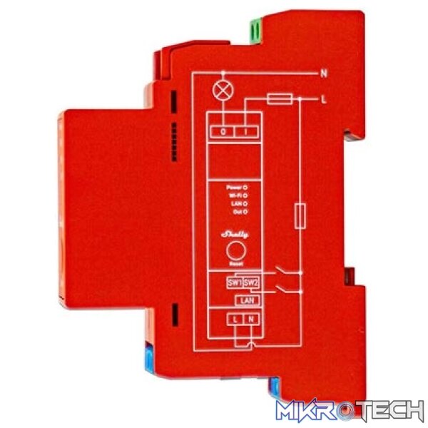 Shelly Smart Wi-Fi Relay with Power Monitoring, 1 channel, 16A, DIN rail - Image 2