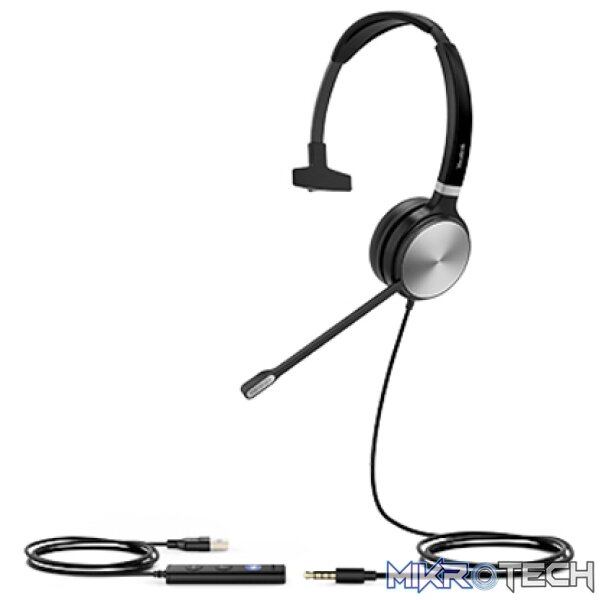 UH36-Mono_Headset1 Yealink USB & 3.5mm Mono Headset - Image 1