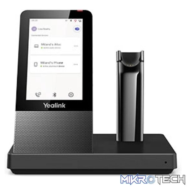 Yealink-WH67-1 Yealink DECT Wireless Convertible Headset with Touch Screen Base Station - Image 1