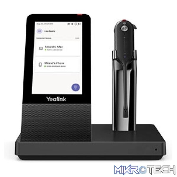 Yealink DECT Wireless Convertible Headset with Touch Screen Base Station - Image 2