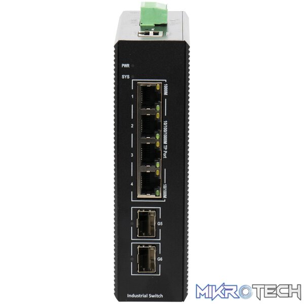 13011 BDCOM 4 Port Gigabit Industrial Switch With 2 SFP - Managed - Image 1