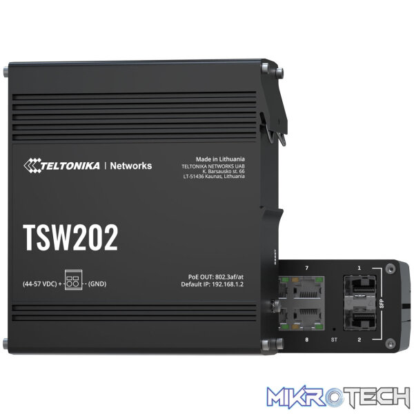 13217 Teltonika Industrial Managed PoE+ Switch, Gigabit Ethernet ports providing 30W of power each - Image 1