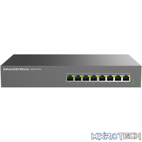 13313 Grandstream Enterprise 8 port Unmanaged GbE PoE Switch - 145W - Image 1