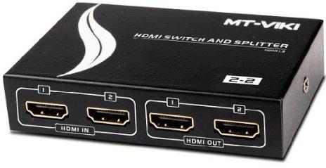 2 IN 2 OUT HDMI SWITCH AND SPLITTER