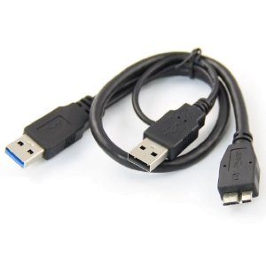 2 X USB A MALE TO USB 3 MICRO MALE 30CM