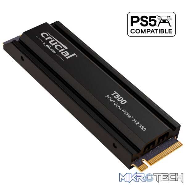 Crucial T500 1TB M.2 NVMe Gen4 with Heatsink NAND SSD - Image 3