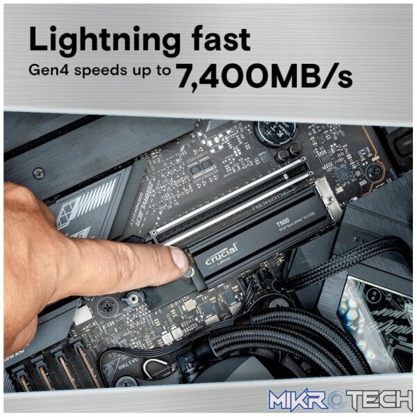 Crucial T500 1TB M.2 NVMe Gen4 with Heatsink NAND SSD - Image 4