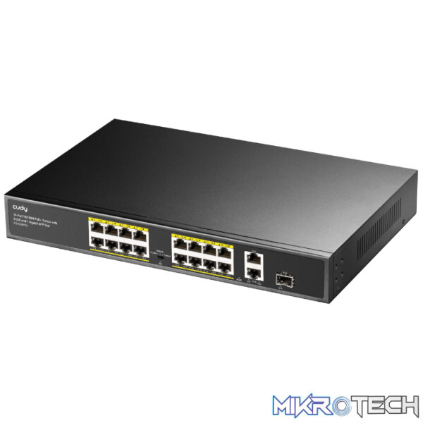 Cudy 16-Port Unmanaged PoE+ Switch - Rack Mount - Image 2