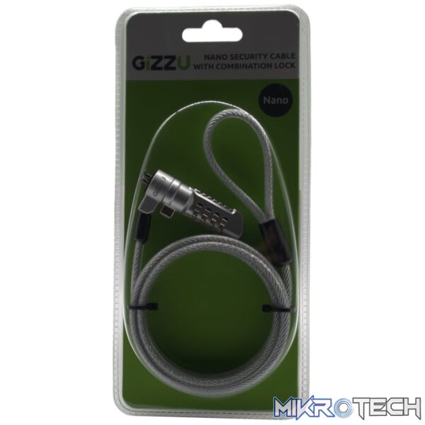 GIZZU 1.8m Nano Combination Lock Security Cable - Image 2