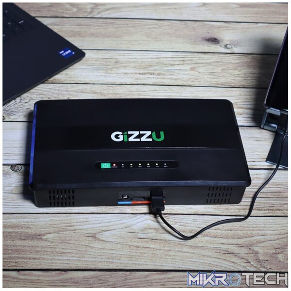 GIZZU 100W 46Wh 14400mAh Mini POE DC UPS LifePO4 - Black - Image 3