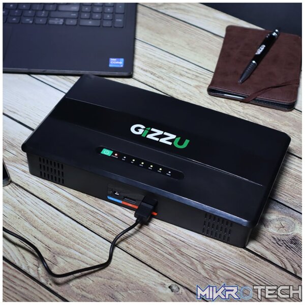 GIZZU 100W 46Wh 14400mAh Mini POE DC UPS LifePO4 - Black - Image 4
