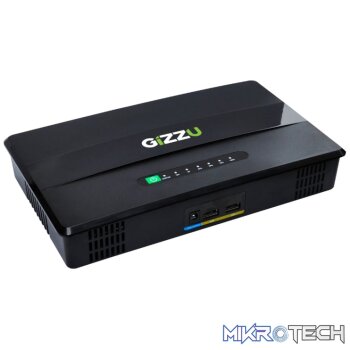 GIZZU 100W 46Wh 14400mAh Mini POE DC UPS LifePO4 - Black