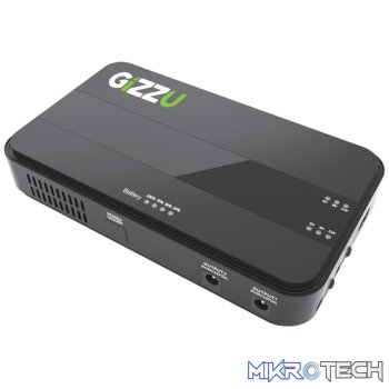 GIZZU 36W 32Wh 8800mAh Mini Dual DC UPS Lithium - Black