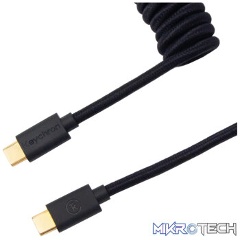 Keychron Coiled Aviator Cable - Black/Straight
