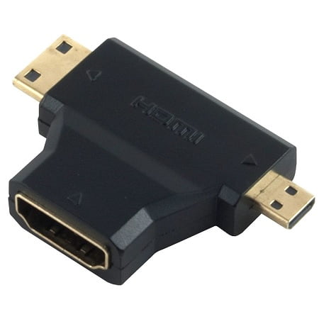 MICRO HDMI( M)+MINI HDMI(M)  TO HDMI (F)