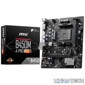 MSI B450M-APRO MAX II AMD AM4 MATX Gaming Motherboard