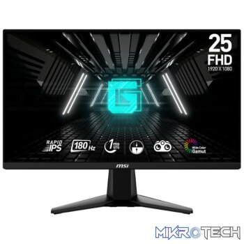 MSI G255F 25" Gaming Monitor 1920x1080 (FHD) Rapid IPS 1mz 180Hz Adaptive Sync HDMI Displayport Black