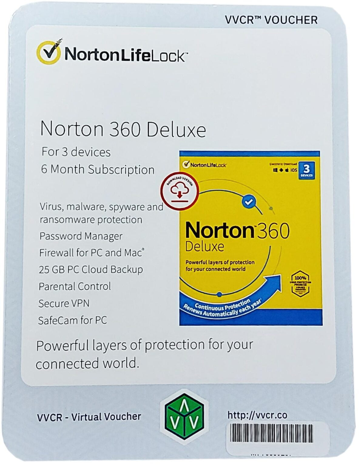 NORTON 360 DELUXE 3DEVICE 6MONTHS