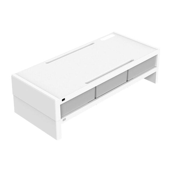ORICO 14cm Desktop Monitor Stand with Drawers - White