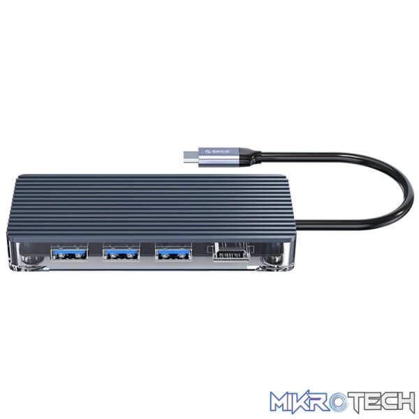 ORICO 6 Port Type-C Transparent Hub - Grey - Image 2