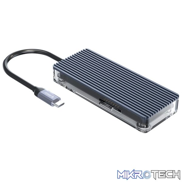 ORICO 6 Port Type-C Transparent Hub - Grey - Image 3