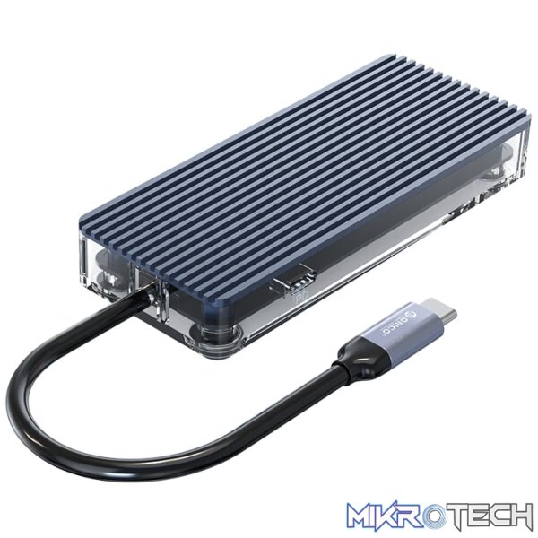 ORICO 6 Port Type-C Transparent Hub - Grey - Image 4