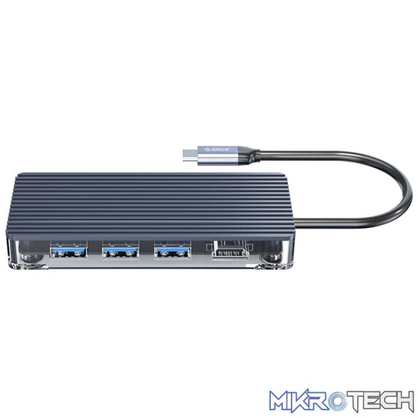 ORICO 6 Port Type-C Transparent Hub - Grey - Image 4