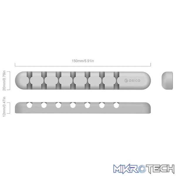 ORICO 7 Slot Desktop Cable Management Clip - Grey - Image 2