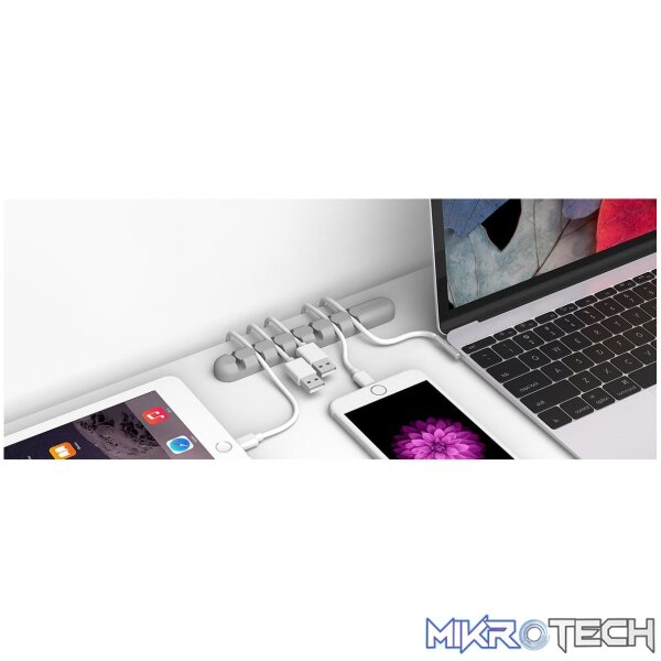 ORICO 7 Slot Desktop Cable Management Clip - Grey - Image 3