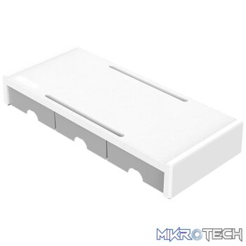 ORICO 7.4cm Desktop Monitor Stand with Drawers - White