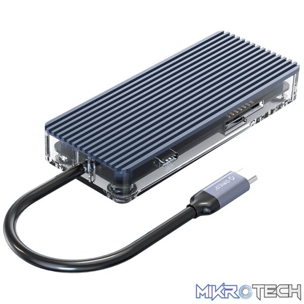 ORICO 8 Port Type-C Transparent Hub - Grey - Image 5