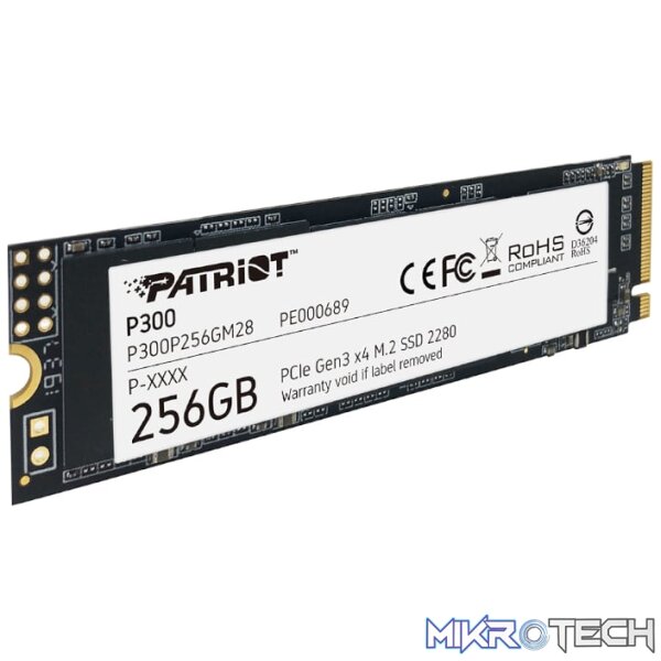Patriot P300 256GB M.2 PCIe NVMe SSD - Image 2