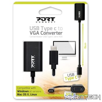Port Connect Type-C to VGA Converter