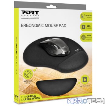 Port Ergonomic Gel Mouse Pad - Black