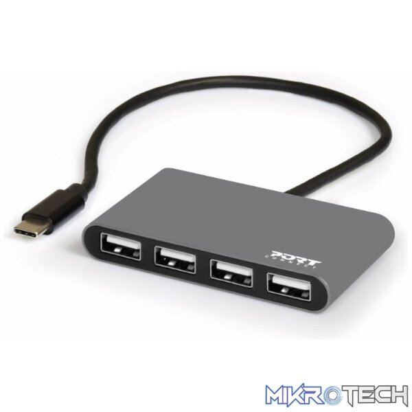PORT HUB TYPEC 4XUSB2.0 BK - Image 2
