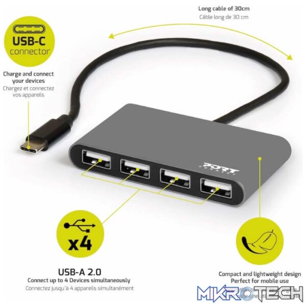 PORT HUB TYPEC 4XUSB2.0 BK - Image 5