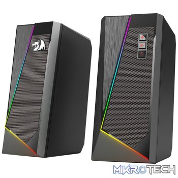 REDRAGON 2.0 Satellite Speaker ANVIL 2 x 3W RGB USB|Aux Gaming Speaker - Black