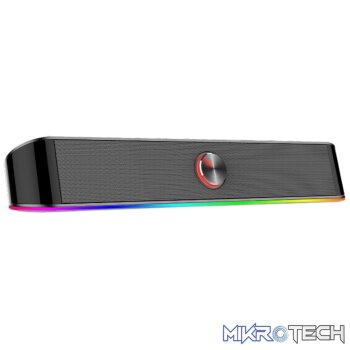 REDRAGON 2.0 Sound Bar ADIEMUS 2 x 3W RGB USB|Aux PC Gaming Speaker - Black