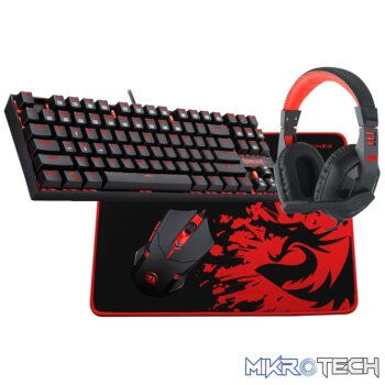 REDRAGON 4IN1 Mechanical Gaming Combo Mouse|Mouse Pad|Headset|Mechanical Keyboard
