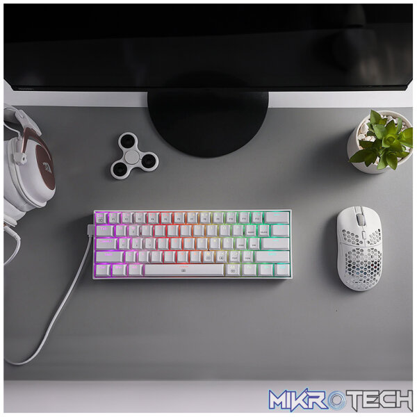 REDRAGON DRAGONBORN Wired Mechanical Keyboard RGB67Key Design - White - Image 7