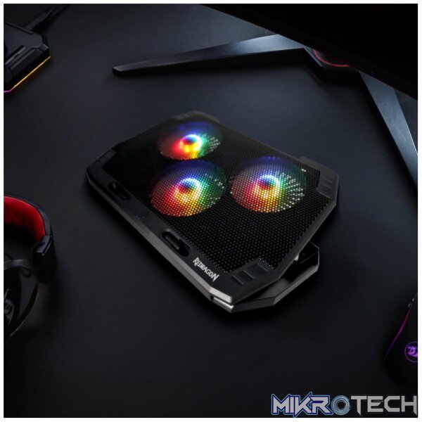 REDRAGON Dual USB 3 Fan RGB Gaming Notebook Stand - Image 5