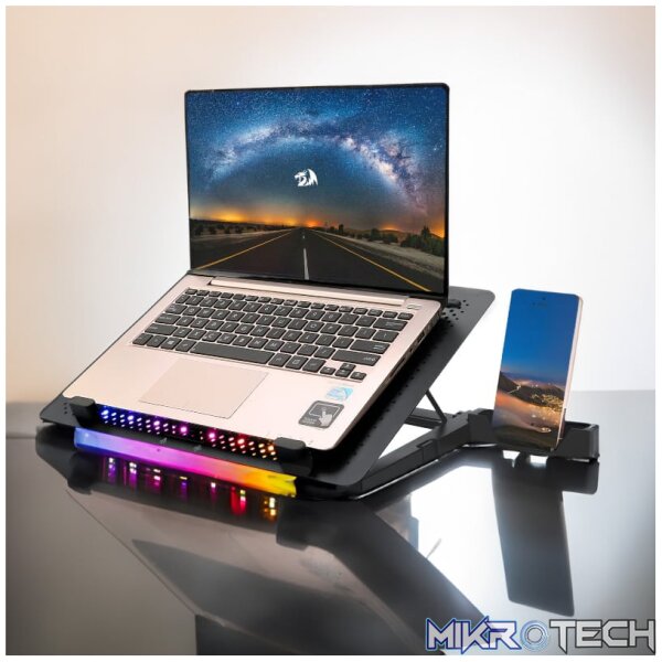 REDRAGON Dual USB 5 Fan RGB Gaming Notebook Stand - Image 6