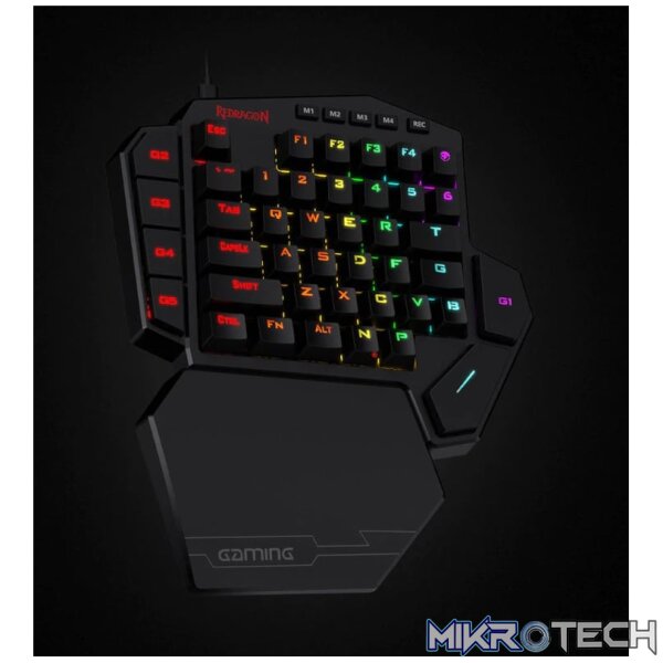 REDRAGON Diti Elite Pro One-Handed RGB Wireless Mechanical Gaming Keyboard - Black - Image 4