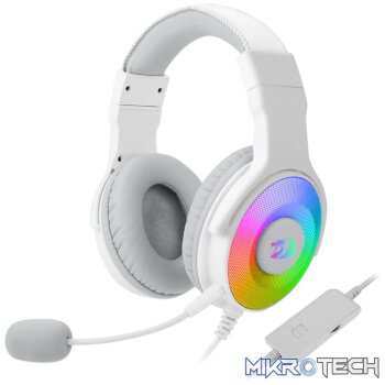 REDRAGON Over-Ear PANDORA USB (Power Only)|Aux (Mic and Headset) RGB Gaming Headset - White