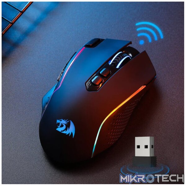 REDRAGON Taipan Pro 10000DPI RGB Wireless Gaming Mouse - Black - Image 7