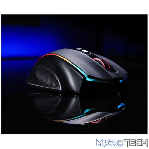 REDRAGON VAMPIRE ELITE Wireless 16000DPI|8 Button|Ergonomic Design|P3335 Optical Sensor|Type-C Cable|RGB Backlit Gaming Mouse - Black - Image 4