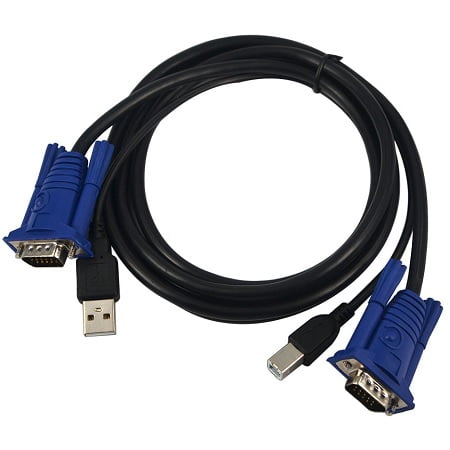 USB KVM CABLE - VGA + USB(A TO B) 1MTR