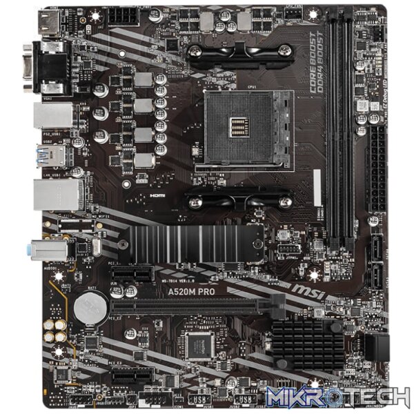 MSI A520M-PRO AMD AM4 MATX Gaming Motherboard - Image 2